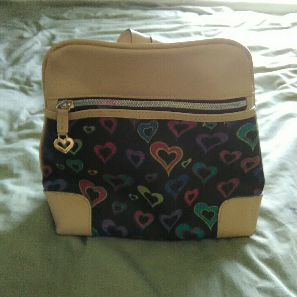 Purse/small backpack with hearts - Picture 2 of 8