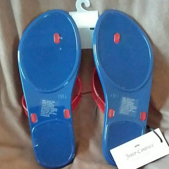 Juicy couture red, white, n blue flip flops - Picture 3 of 6