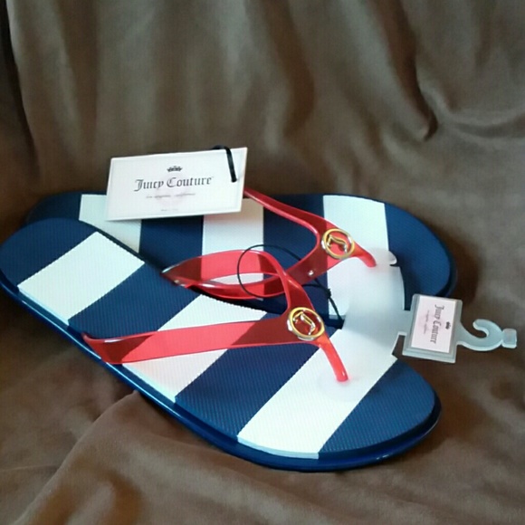 Juicy couture red, white, n blue flip flops - Picture 5 of 6