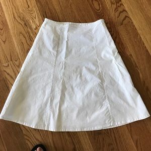 Plain white mid length skirt