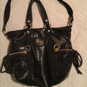 Coach black leather bag