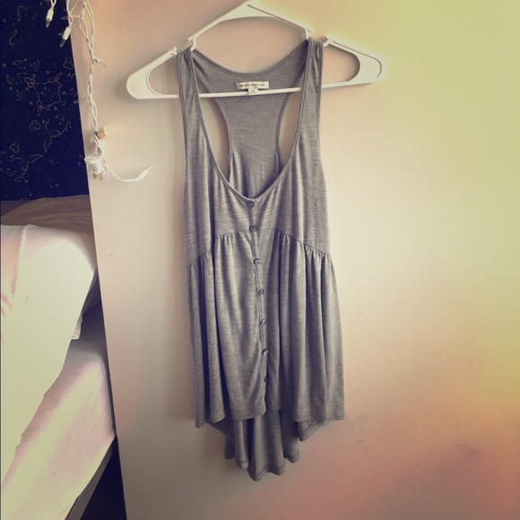 American Eagle Button Down T-Back Babydoll Tank - Picture 1 of 4