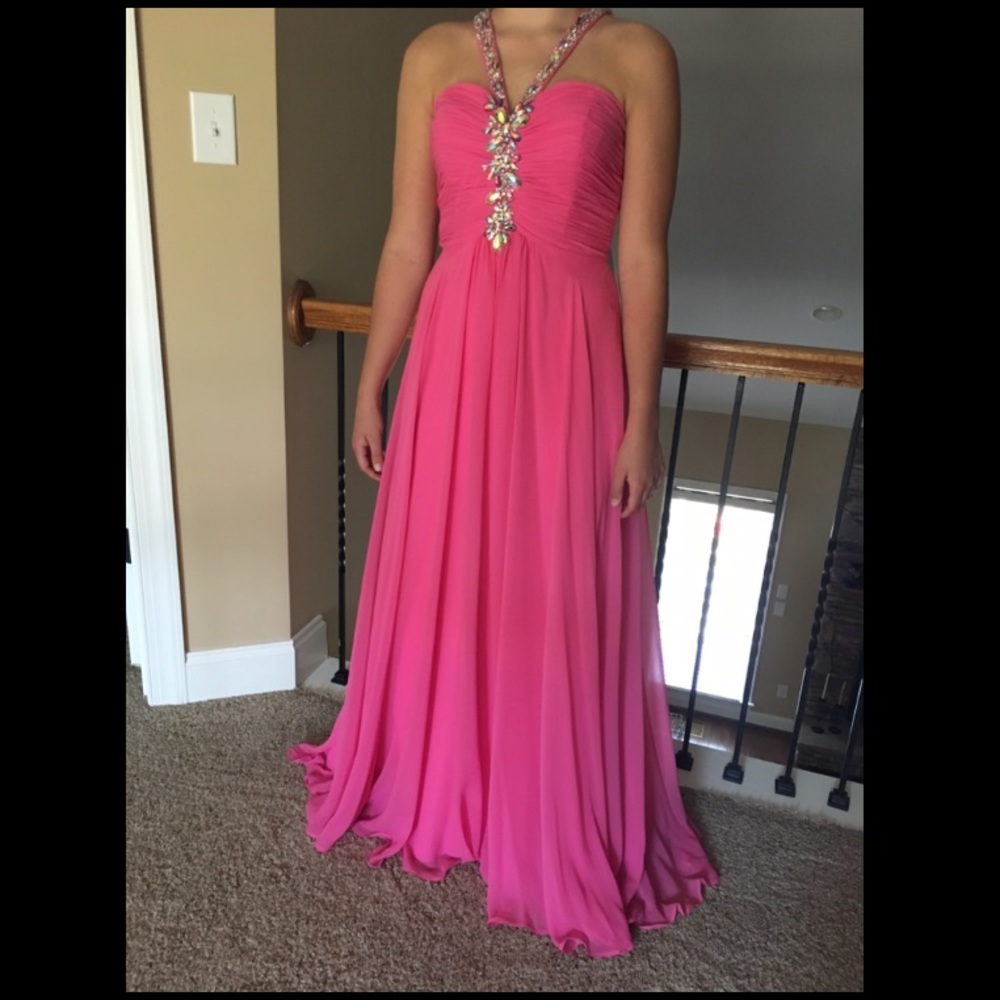 Prom Dress Night Moves Hot Pink Size 8