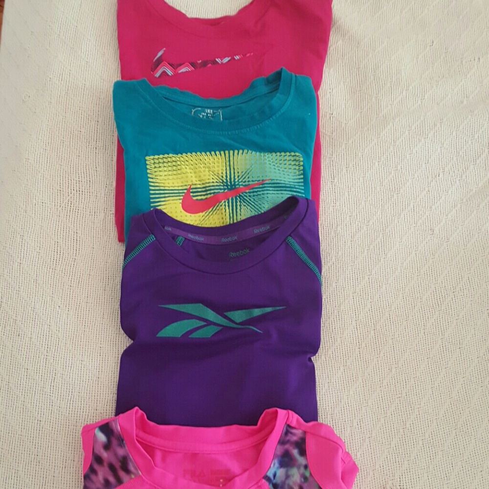 Girls Athletic  L & XL athletic shirts Nike, etc.