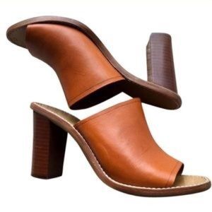 J Crew Brown Leather Mules