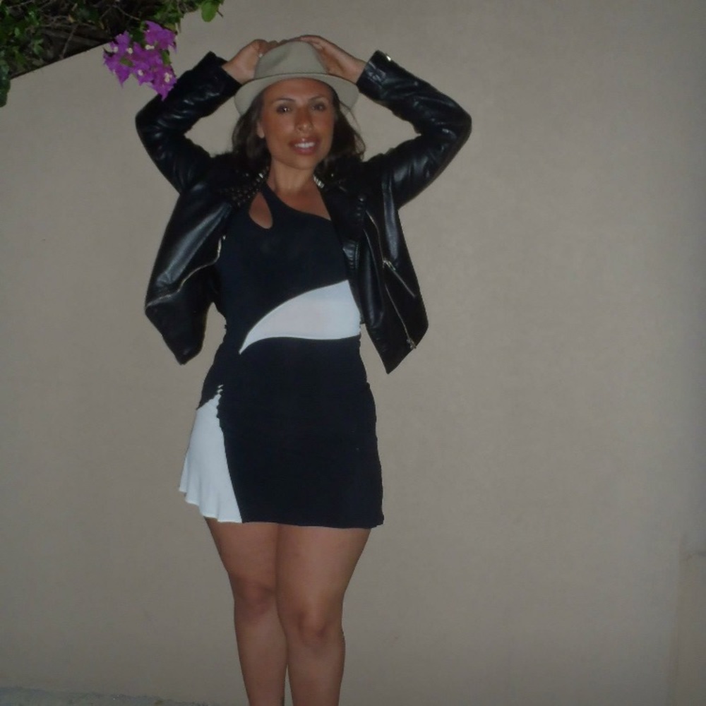 Faux leather studded jacket