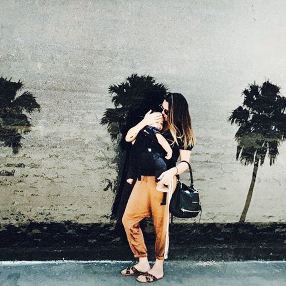 Olympia Activewear 100% silk Alix pant Navy/Ruby - Picture 5 of 8