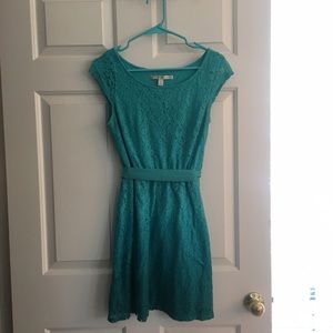 LC Lauren Conrad Teal Lace Dress