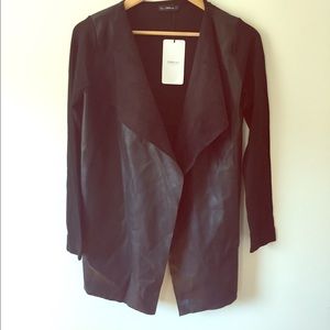 Zara faux leather Cardigan