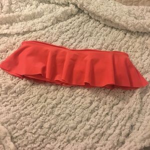 Coral ruffle bikini top