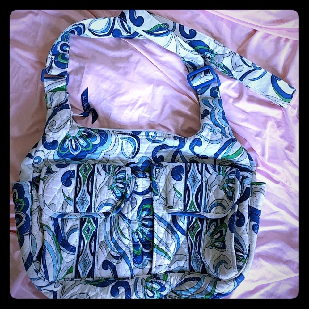 Large Vera Bradley crossbody Mediterranean White