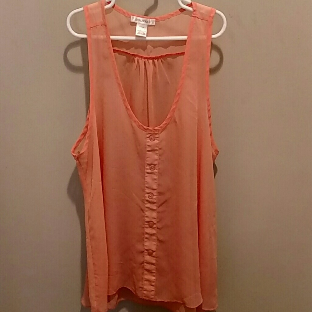 Orange Flowy Tank Top
