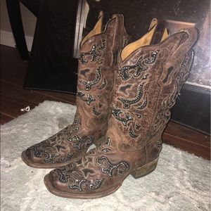 Corral Jeweled Square Toe Boots {8.5}