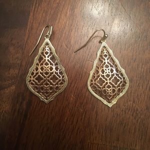 Rose gold and gold Kendra Scott earrings