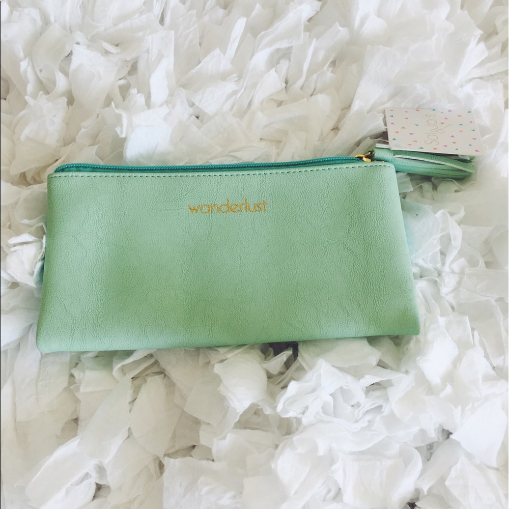Green/Turquoise cloth clutch