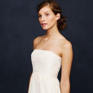 J.Crew Clarice Ivory Taffeta Silk Gown 0