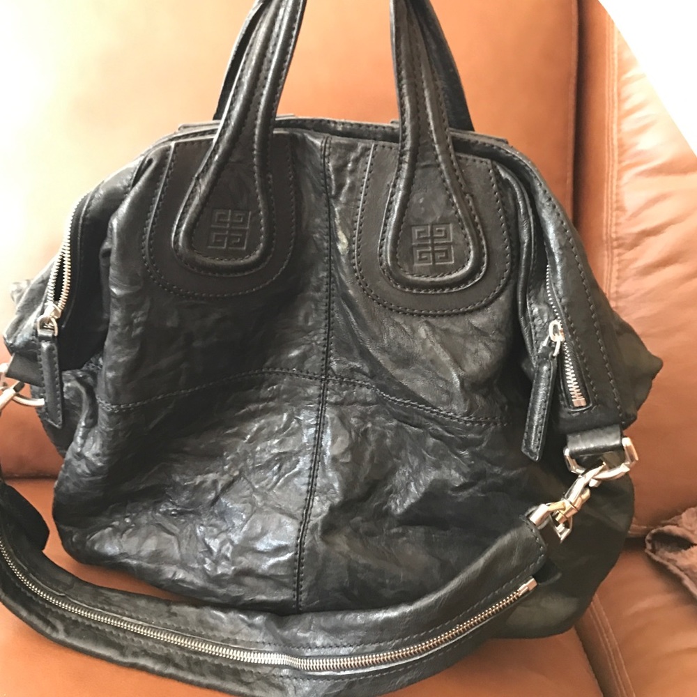 GIVENCHY Wrinkled Leather Medium Nightingale Tote