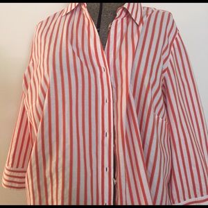 Talbots 3/4 sleeve stripes women's shirt
