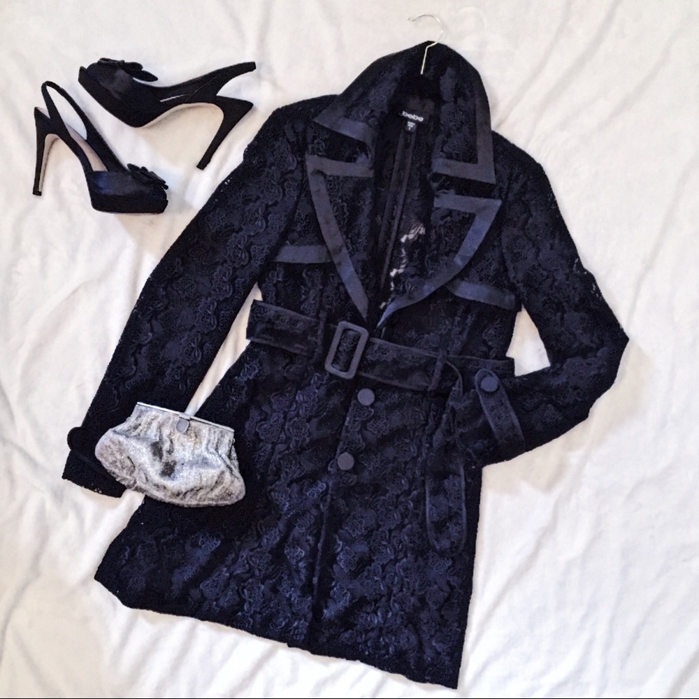 Elegant Navy Lace Evening Jacket
