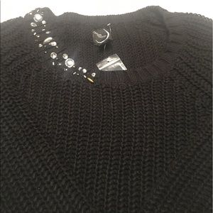 NWT black embellished sweater August moon m