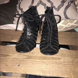 Criss-cross lace up heels