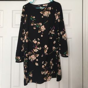 NWT HERBACEOUS BABE NAVY FLORAL PRINT SHIFT DRESS