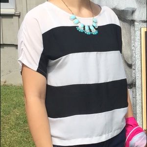 Black/ White striped Studio Y shirt