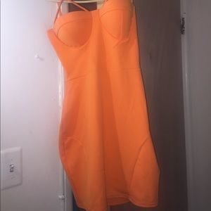 Orange body con dress