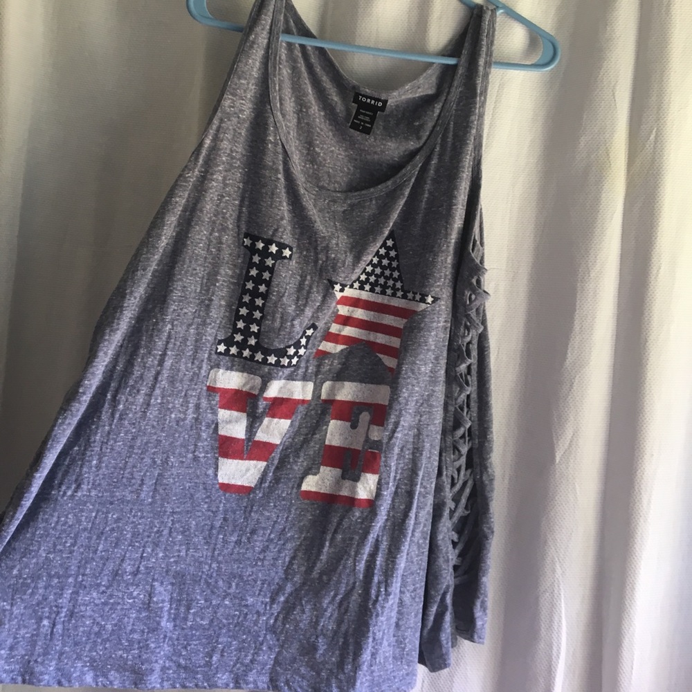 Torrid American flag LOVE shirt