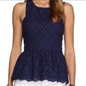 Lilly Pulitzer eyelet peplum top