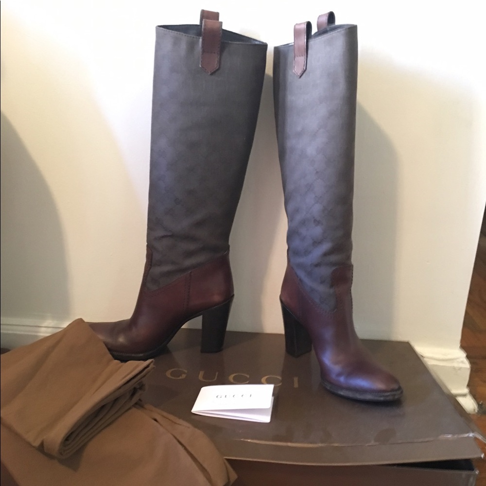 Gucci boots with box and bags