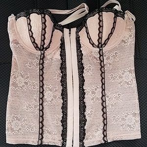 Pink lace bustier
