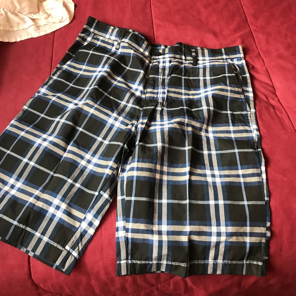 Men's Checkered blue and black shorts Size 36