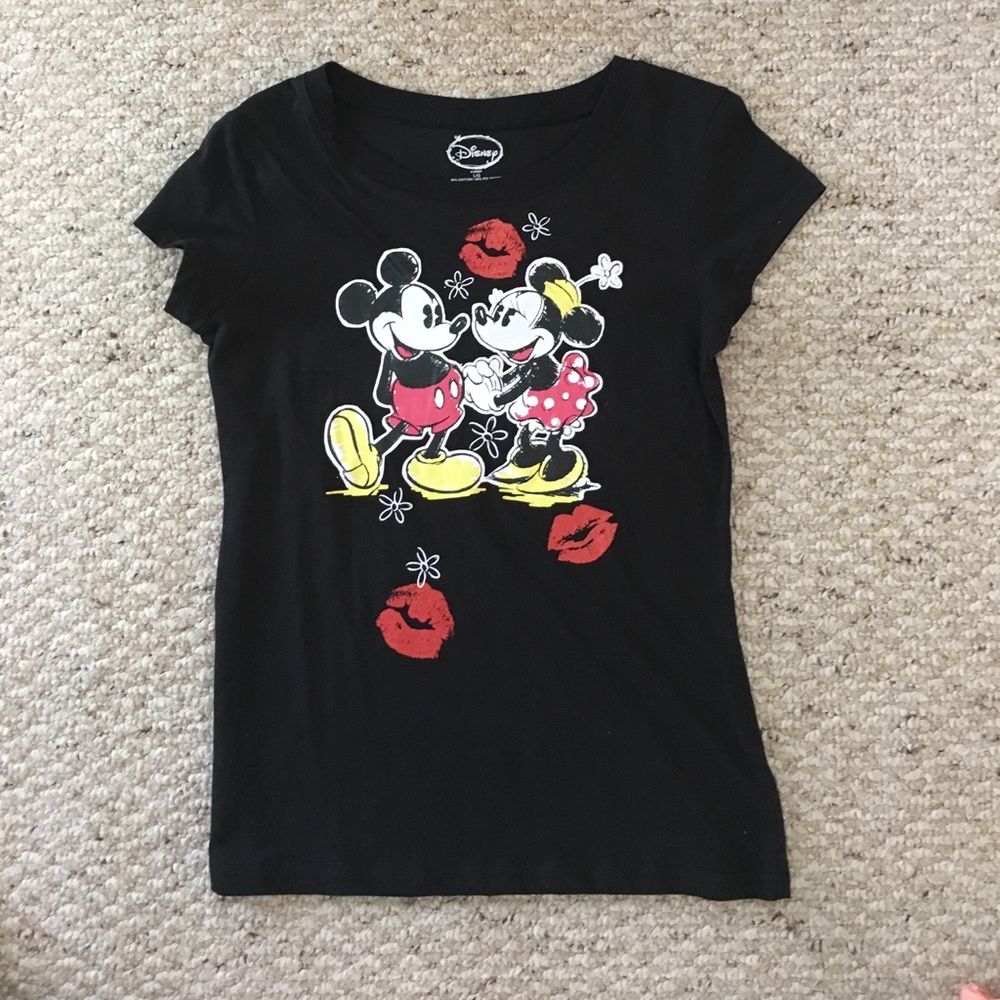 Black Disney Mickey and Mini Mouse T-shirt