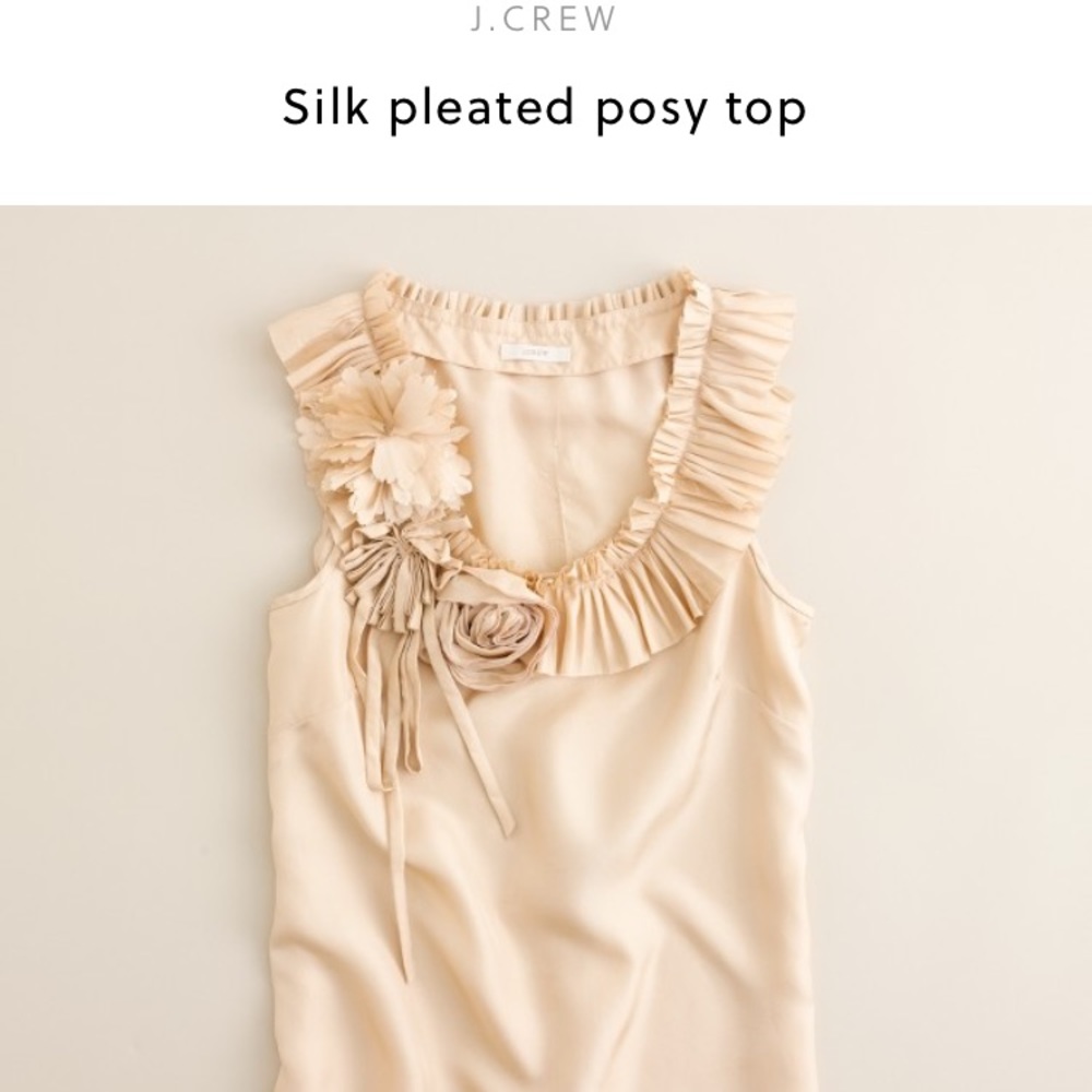 J. Crew Silk Pleated Posy top