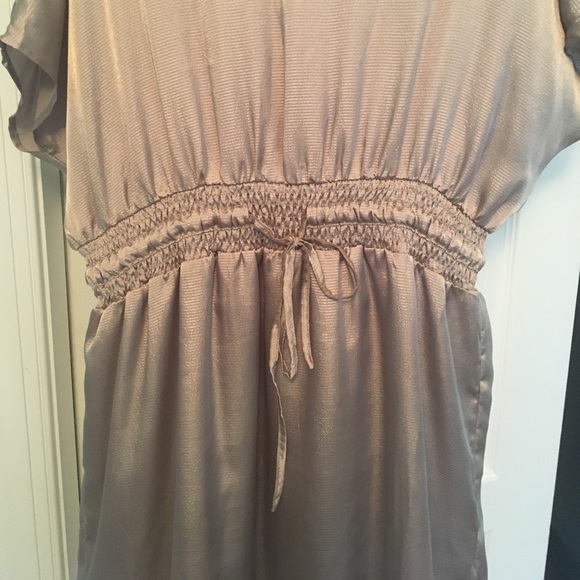 Cold Shoulder Dress. Champagne color. Size M. - Picture 3 of 5
