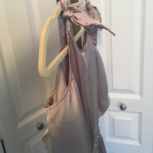 Cold Shoulder Dress. Champagne color. Size M. - Picture 5 of 5