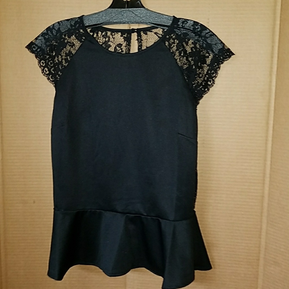 Peplum, lace back top