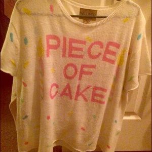 Wildfox white label "piece of cake" sweater