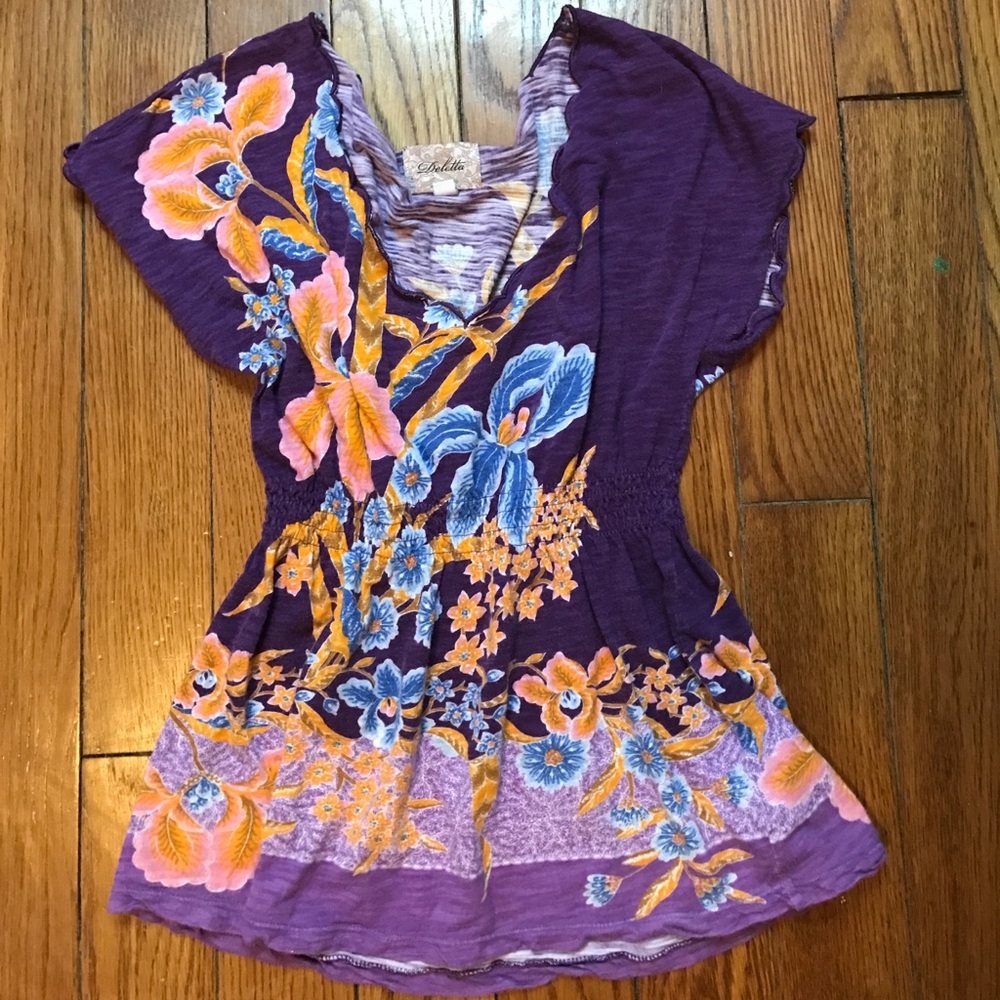 Anthropologie floral top by Deletta