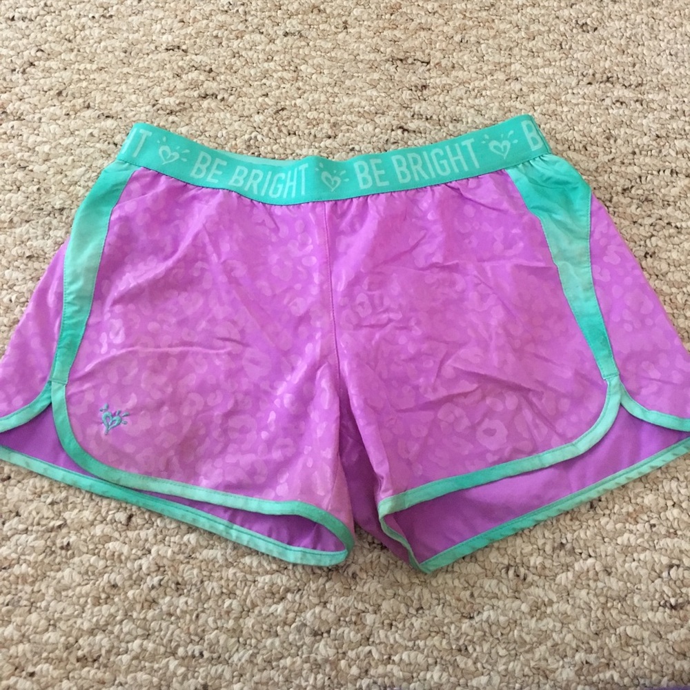 Teal and purple justice kids shorts