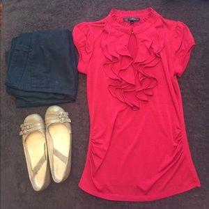 Gorgeous red blouse with key hole