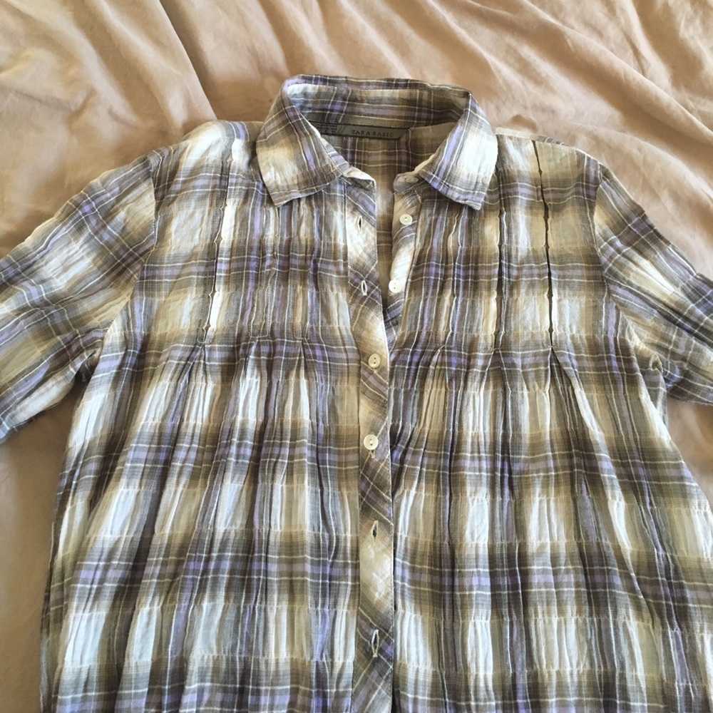 ❌❌❌❌❌Light weight cotton Zara basic button down - Picture 4 of 4