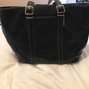Large leather tote bag