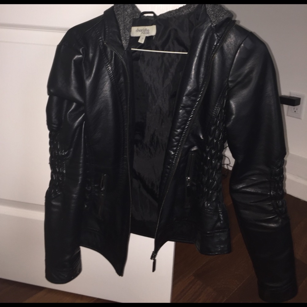 fashionable faux leather jacket