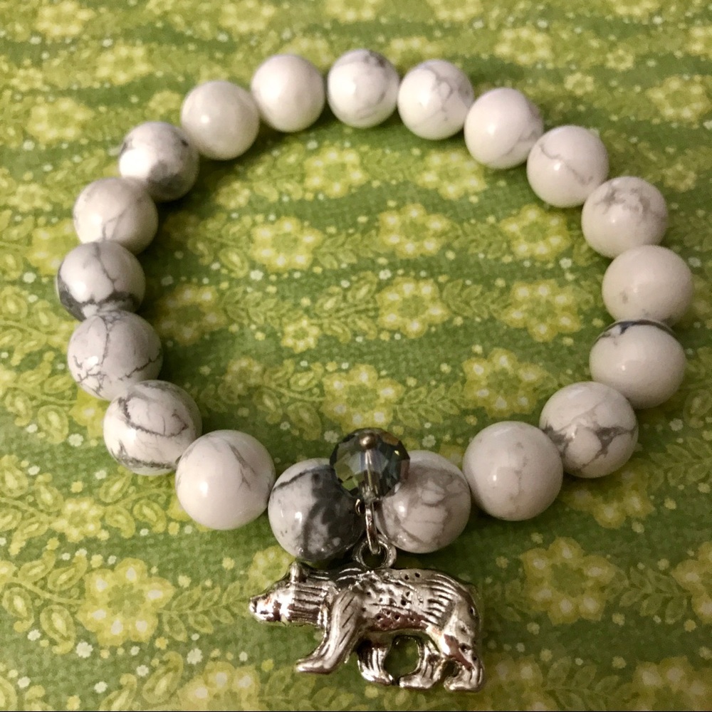 Bracelet with Polar Bear And Gray Crystal Charms