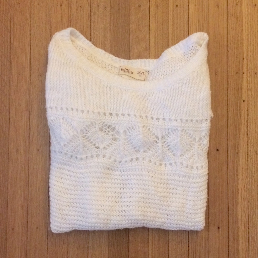 Hollister White Knit Sweater