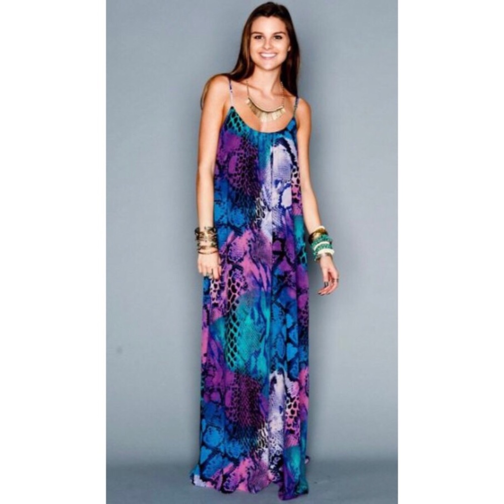 Show Me Your Mumu Trapeze Maxi in Party Snake S