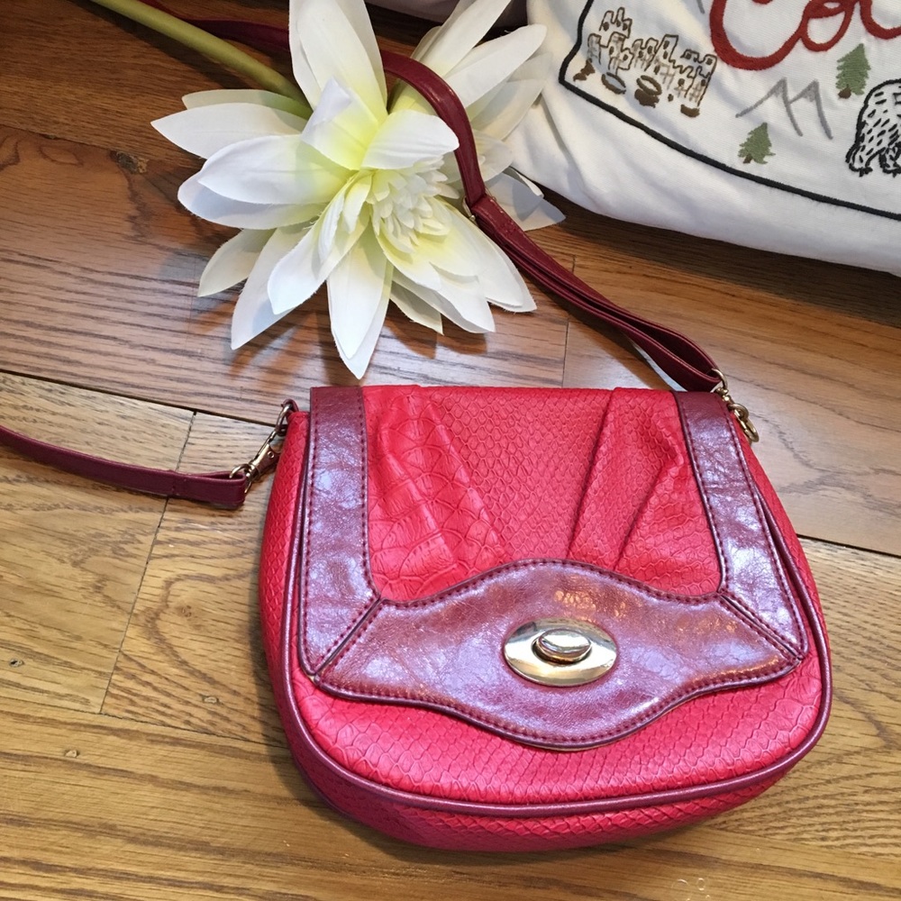 Red Multi Way Vegan Leather Purse