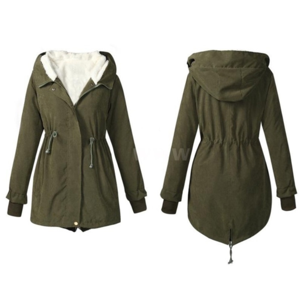 Teddy Bear Lined Utility Parka Jacket
